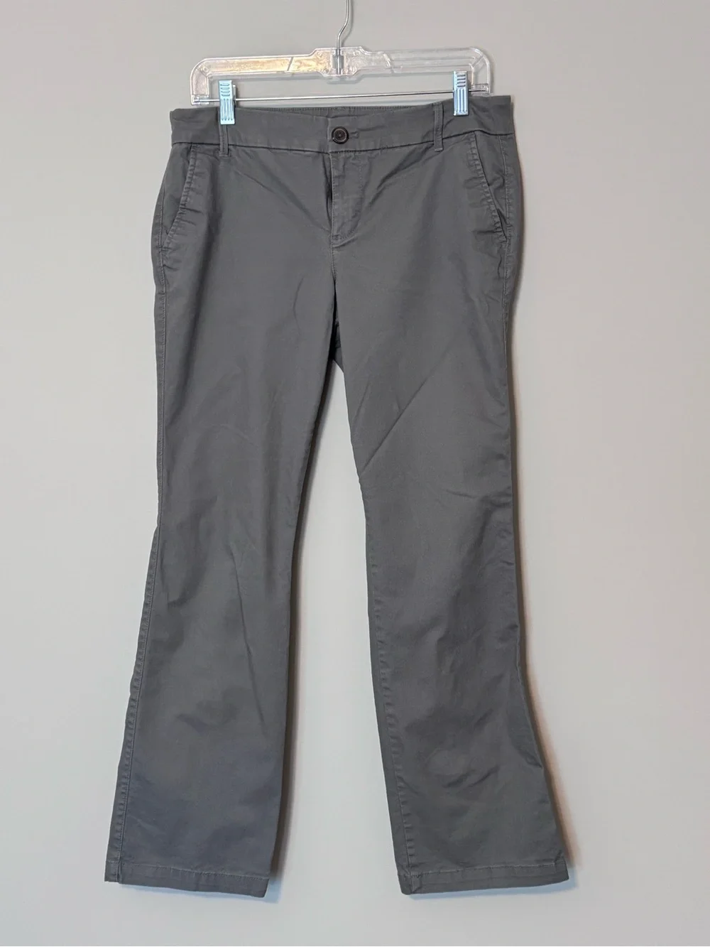 Old Navy Gray Stretch Bootcut Chino Pants Size 8 Petite